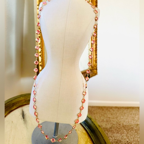 Vintage Monet XL Bracelet & Pink Bezel Necklace - Picture 5 of 13